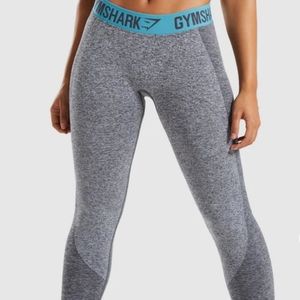 GymShark Flex Leggings | grey and Teal | S